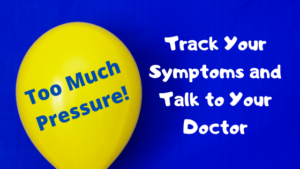 A yellow balloon with the words, "Too Much Pressure" A yellow balloon with the words, "Too Much Pressure"